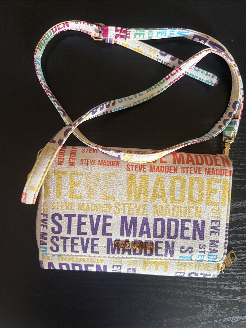 Steve Madden Multicolor Logo Crossbody Bag - White Base
